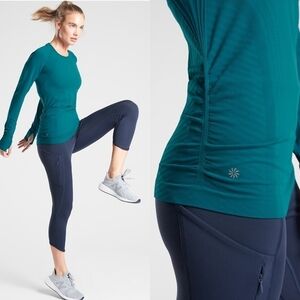 Athleta Teal Speedlight Seamless Top Size XS